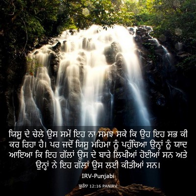 Picture 03 - ਯੂਹੰਨਾ 12:16 PANIRV - ਯਿਸੂ ਦੇ ਚੇਲੇ ਉਸ - Bible Verse Picture