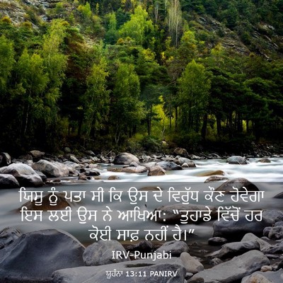 Picture 03 - ਯੂਹੰਨਾ 13:11 PANIRV - ਯਿਸੂ ਨੂੰ ਪਤਾ ਸੀ ਕਿ - Bible Verse Picture