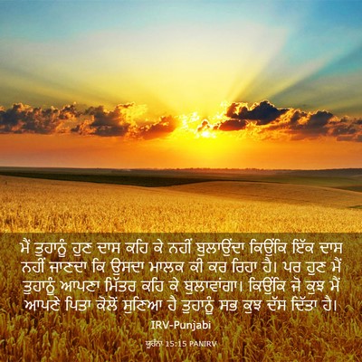Picture 03 - ਯੂਹੰਨਾ 15:15 PANIRV - ਮੈਂ ਤੁਹਾਨੂੰ ਹੁਣ - Bible Verse Picture