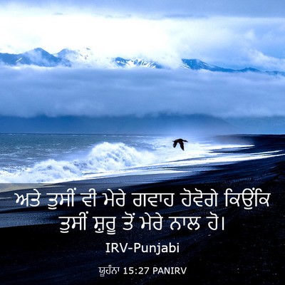 Picture 03 - ਯੂਹੰਨਾ 15:27 PANIRV - ਅਤੇ ਤੁਸੀਂ ਵੀ ਮੇਰੇ - Bible Verse Picture