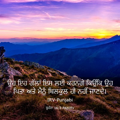 Picture 03 - ਯੂਹੰਨਾ 16:3 PANIRV - ਉਹ ਇਹ ਗੱਲਾਂ ਇਸ ਲਈ - Bible Verse Picture