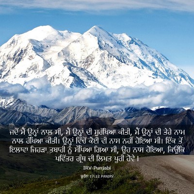 Picture 03 - ਯੂਹੰਨਾ 17:12 PANIRV - ਜਦੋਂ ਮੈਂ ਉਨ੍ਹਾਂ - Bible Verse Picture