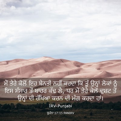 Picture 03 - ਯੂਹੰਨਾ 17:15 PANIRV - ਮੈਂ ਤੇਰੇ ਕੋਲੋਂ ਇਹ - Bible Verse Picture