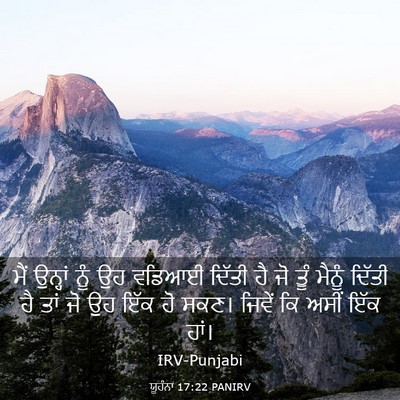 Picture 03 - ਯੂਹੰਨਾ 17:22 PANIRV - ਮੈਂ ਉਨ੍ਹਾਂ ਨੂੰ ਉਹ - Bible Verse Picture