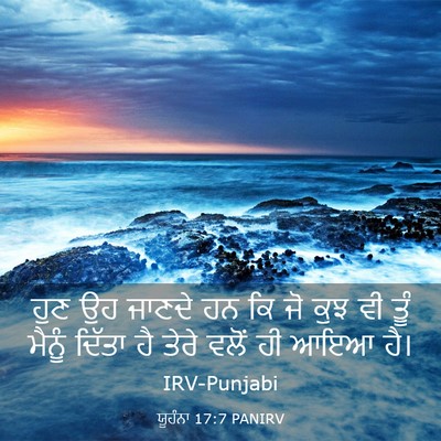 Picture 03 - ਯੂਹੰਨਾ 17:7 PANIRV - ਹੁਣ ਉਹ ਜਾਣਦੇ ਹਨ ਕਿ - Bible Verse Picture