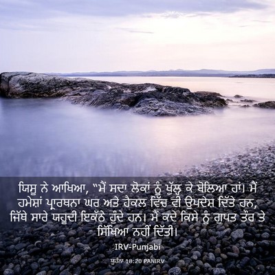 Picture 03 - ਯੂਹੰਨਾ 18:20 PANIRV - ਯਿਸੂ ਨੇ ਆਖਿਆ, “ਮੈਂ - Bible Verse Picture