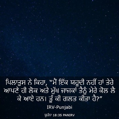 Picture 03 - ਯੂਹੰਨਾ 18:35 PANIRV - ਪਿਲਾਤੁਸ ਨੇ ਕਿਹਾ, - Bible Verse Picture