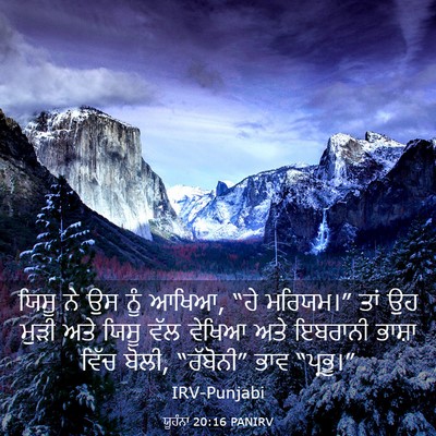 Picture 03 - ਯੂਹੰਨਾ 20:16 PANIRV - ਯਿਸੂ ਨੇ ਉਸ ਨੂੰ - Bible Verse Picture