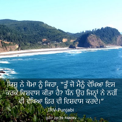 Picture 03 - ਯੂਹੰਨਾ 20:29 PANIRV - ਯਿਸੂ ਨੇ ਥੋਮਾ ਨੂੰ - Bible Verse Picture