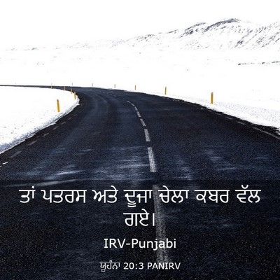Picture 03 - ਯੂਹੰਨਾ 20:3 PANIRV - ਤਾਂ ਪਤਰਸ ਅਤੇ ਦੂਜਾ - Bible Verse Picture