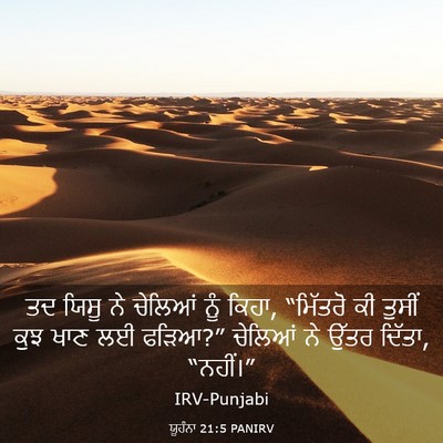 Picture 03 - ਯੂਹੰਨਾ 21:5 PANIRV - ਤਦ ਯਿਸੂ ਨੇ ਚੇਲਿਆਂ - Bible Verse Picture
