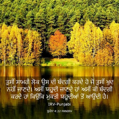 Picture 03 - ਯੂਹੰਨਾ 4:22 PANIRV - ਤੁਸੀਂ ਸਾਮਰੀ ਲੋਕ ਉਸ - Bible Verse Picture