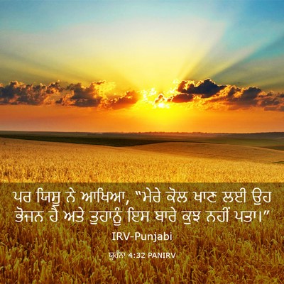 Picture 03 - ਯੂਹੰਨਾ 4:32 PANIRV - ਪਰ ਯਿਸੂ ਨੇ ਆਖਿਆ, - Bible Verse Picture