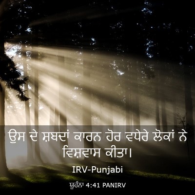 Picture 03 - ਯੂਹੰਨਾ 4:41 PANIRV - ਉਸ ਦੇ ਸ਼ਬਦਾਂ ਕਾਰਨ - Bible Verse Picture