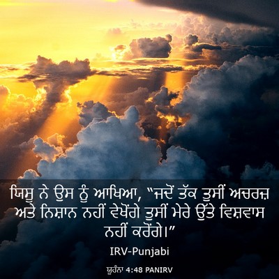 Picture 03 - ਯੂਹੰਨਾ 4:48 PANIRV - ਯਿਸੂ ਨੇ ਉਸ ਨੂੰ - Bible Verse Picture