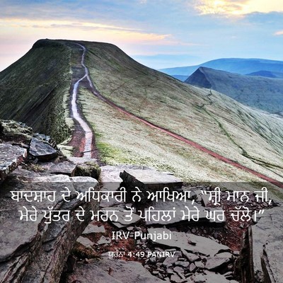 Picture 03 - ਯੂਹੰਨਾ 4:49 PANIRV - ਬਾਦਸ਼ਾਹ ਦੇ - Bible Verse Picture