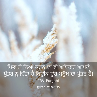 Picture 03 - ਯੂਹੰਨਾ 5:27 PANIRV - ਪਿਤਾ ਨੇ ਨਿਆਂ ਕਰਨ ਦਾ - Bible Verse Picture
