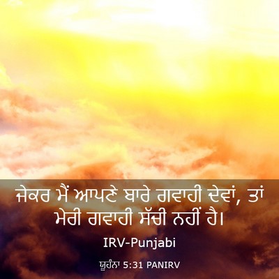 Picture 03 - ਯੂਹੰਨਾ 5:31 PANIRV - ਜੇਕਰ ਮੈਂ ਆਪਣੇ ਬਾਰੇ - Bible Verse Picture