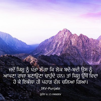 Picture 03 - ਯੂਹੰਨਾ 6:15 PANIRV - ਜਦੋਂ ਯਿਸੂ ਨੂੰ ਪਤਾ - Bible Verse Picture