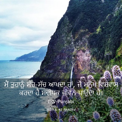 Picture 03 - ਯੂਹੰਨਾ 6:47 PANIRV - ਮੈਂ ਤੁਹਾਨੂੰ - Bible Verse Picture