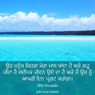 Picture 03 - ਯੂਹੰਨਾ 6:54 PANIRV - ਉਹ ਮਨੁੱਖ ਜਿਹੜਾ - Bible Verse Picture