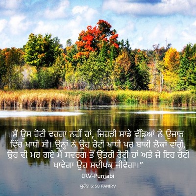 Picture 03 - ਯੂਹੰਨਾ 6:58 PANIRV - ਮੈਂ ਉਸ ਰੋਟੀ ਵਰਗਾ - Bible Verse Picture