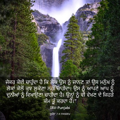 Picture 03 - ਯੂਹੰਨਾ 7:4 PANIRV - ਜੇਕਰ ਕੋਈ ਚਾਹੁੰਦਾ - Bible Verse Picture