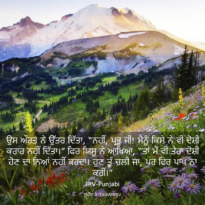 Picture 03 - ਯੂਹੰਨਾ 8:11 PANIRV - ਉਸ ਔਰਤ ਨੇ ਉੱਤਰ - Bible Verse Picture