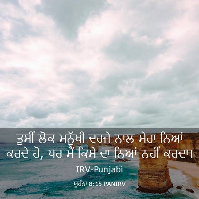 Picture 03 - ਯੂਹੰਨਾ 8:15 PANIRV - ਤੁਸੀਂ ਲੋਕ ਮਨੁੱਖੀ - Bible Verse Picture