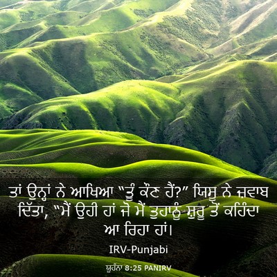 Picture 03 - ਯੂਹੰਨਾ 8:25 PANIRV - ਤਾਂ ਉਨ੍ਹਾਂ ਨੇ ਆਖਿਆ - Bible Verse Picture