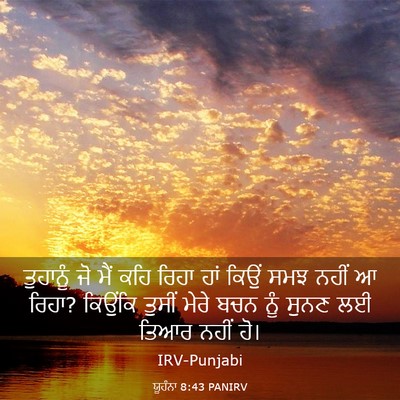 Picture 03 - ਯੂਹੰਨਾ 8:43 PANIRV - ਤੁਹਾਨੂੰ ਜੋ ਮੈਂ ਕਹਿ - Bible Verse Picture