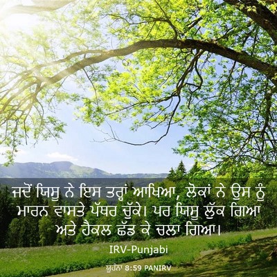 Picture 03 - ਯੂਹੰਨਾ 8:59 PANIRV - ਜਦੋਂ ਯਿਸੂ ਨੇ ਇਸ - Bible Verse Picture