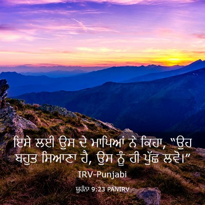 Picture 03 - ਯੂਹੰਨਾ 9:23 PANIRV - ਇਸੇ ਲਈ ਉਸ ਦੇ ਮਾਪਿਆਂ - Bible Verse Picture
