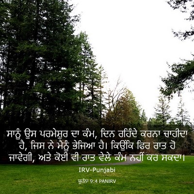 Picture 03 - ਯੂਹੰਨਾ 9:4 PANIRV - ਸਾਨੂੰ ਉਸ ਪਰਮੇਸ਼ੁਰ - Bible Verse Picture