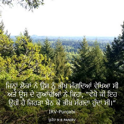 Picture 03 - ਯੂਹੰਨਾ 9:8 PANIRV - ਜਿਨ੍ਹਾਂ ਲੋਕਾਂ ਨੇ - Bible Verse Picture