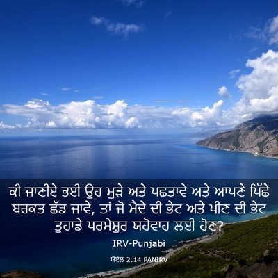 Picture 03 - ਯੋਏਲ 2:14 PANIRV - ਕੀ ਜਾਣੀਏ ਭਈ ਉਹ ਮੁੜੇ - Bible Verse Picture
