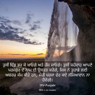 Picture 03 - ਯੋਏਲ 2:26 PANIRV - ਤੁਸੀਂ ਢਿੱਡ ਭਰ ਕੇ - Bible Verse Picture
