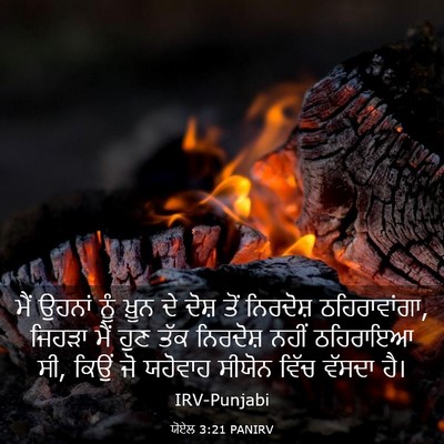Picture 03 - ਯੋਏਲ 3:21 PANIRV - ਮੈਂ ਉਹਨਾਂ ਨੂੰ ਖ਼ੂਨ - Bible Verse Picture