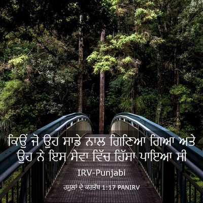 Picture 03 - ਰਸੂਲਾਂ ਦੇ ਕਰਤੱਬ 1:17 PANIRV - ਕਿਉਂ ਜੋ ਉਹ ਸਾਡੇ ਨਾਲ - Bible Verse Picture