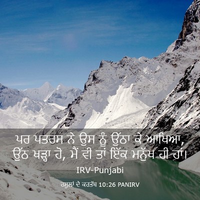 Picture 03 - ਰਸੂਲਾਂ ਦੇ ਕਰਤੱਬ 10:26 PANIRV - ਪਰ ਪਤਰਸ ਨੇ ਉਸ ਨੂੰ - Bible Verse Picture