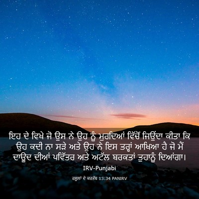 Picture 03 - ਰਸੂਲਾਂ ਦੇ ਕਰਤੱਬ 13:34 PANIRV - ਇਹ ਦੇ ਵਿਖੇ ਜੋ ਉਸ ਨੇ - Bible Verse Picture
