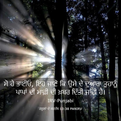 Picture 03 - ਰਸੂਲਾਂ ਦੇ ਕਰਤੱਬ 13:38 PANIRV - ਸੋ ਹੇ ਭਾਈਓ, ਇਹ ਜਾਣੋ - Bible Verse Picture