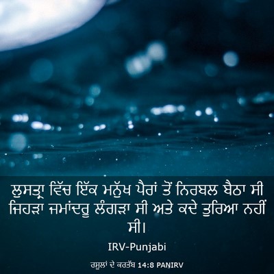 Picture 03 - ਰਸੂਲਾਂ ਦੇ ਕਰਤੱਬ 14:8 PANIRV - ਲੁਸਤ੍ਰਾ ਵਿੱਚ ਇੱਕ - Bible Verse Picture