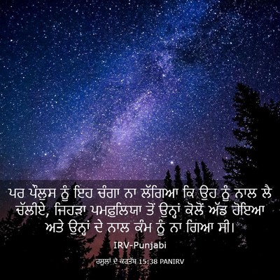 Picture 03 - ਰਸੂਲਾਂ ਦੇ ਕਰਤੱਬ 15:38 PANIRV - ਪਰ ਪੌਲੁਸ ਨੂੰ ਇਹ - Bible Verse Picture