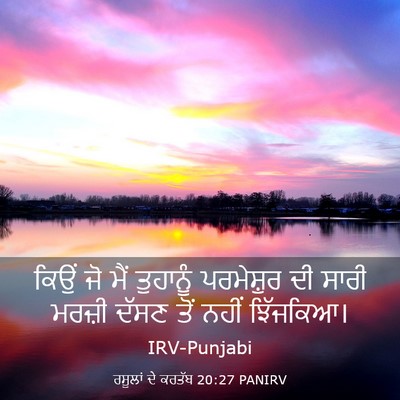 Picture 03 - ਰਸੂਲਾਂ ਦੇ ਕਰਤੱਬ 20:27 PANIRV - ਕਿਉਂ ਜੋ ਮੈਂ - Bible Verse Picture