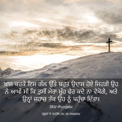 Picture 03 - ਰਸੂਲਾਂ ਦੇ ਕਰਤੱਬ 20:38 PANIRV - ਖ਼ਾਸ ਕਰਕੇ ਇਸ ਗੱਲ - Bible Verse Picture