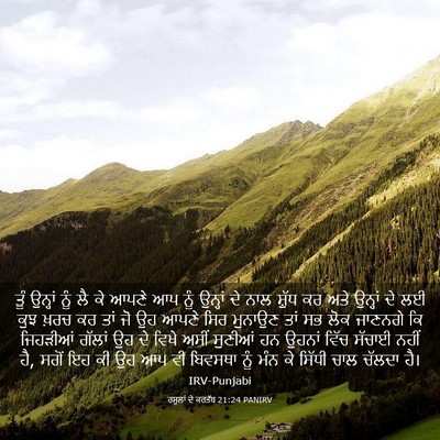 Picture 03 - ਰਸੂਲਾਂ ਦੇ ਕਰਤੱਬ 21:24 PANIRV - ਤੂੰ ਉਨ੍ਹਾਂ ਨੂੰ ਲੈ - Bible Verse Picture