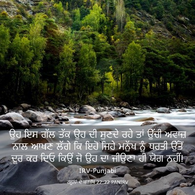 Picture 03 - ਰਸੂਲਾਂ ਦੇ ਕਰਤੱਬ 22:22 PANIRV - ਉਹ ਇਸ ਗੱਲ ਤੱਕ ਉਹ ਦੀ - Bible Verse Picture