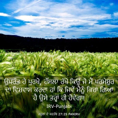 Picture 03 - ਰਸੂਲਾਂ ਦੇ ਕਰਤੱਬ 27:25 PANIRV - ਉਪਰੰਤ ਹੇ ਪੁਰਖੋ, - Bible Verse Picture