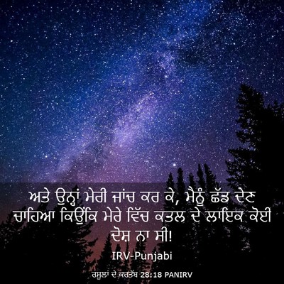 Picture 03 - ਰਸੂਲਾਂ ਦੇ ਕਰਤੱਬ 28:18 PANIRV - ਅਤੇ ਉਨ੍ਹਾਂ ਮੇਰੀ - Bible Verse Picture